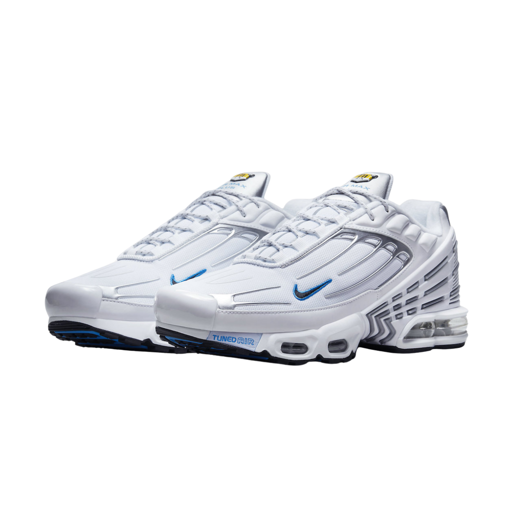 Nike Air Max Plus White Silver Blue pair