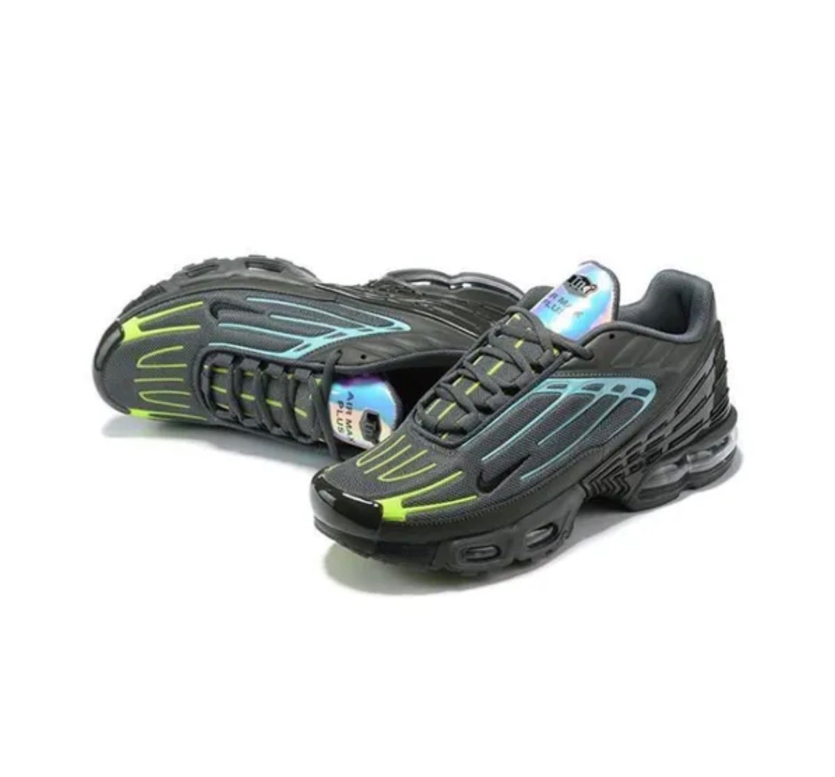 Nike Air Max Plus Black Teal Volt pair