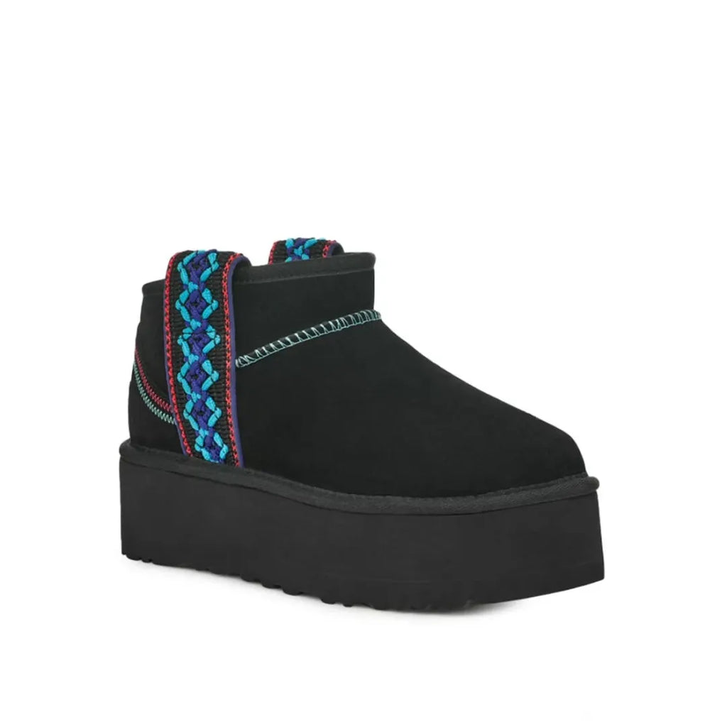 UGG Classic Ultra Mini Platform Braid Black, čizme, slika 2