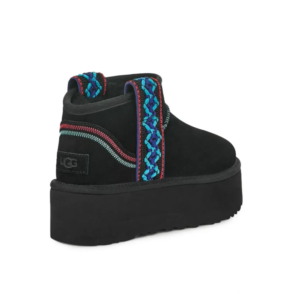 UGG Classic Ultra Mini Platform Braid Black, čizme, slika 3