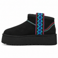 UGG Classic Ultra Mini Platform Braid Black, čizme, slika 1