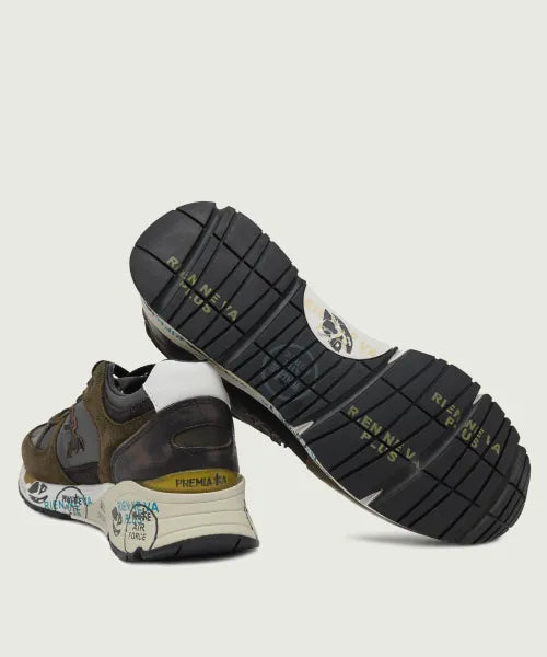 Premiata Mick 7717 Olive Green Dark Brown – detalj đona